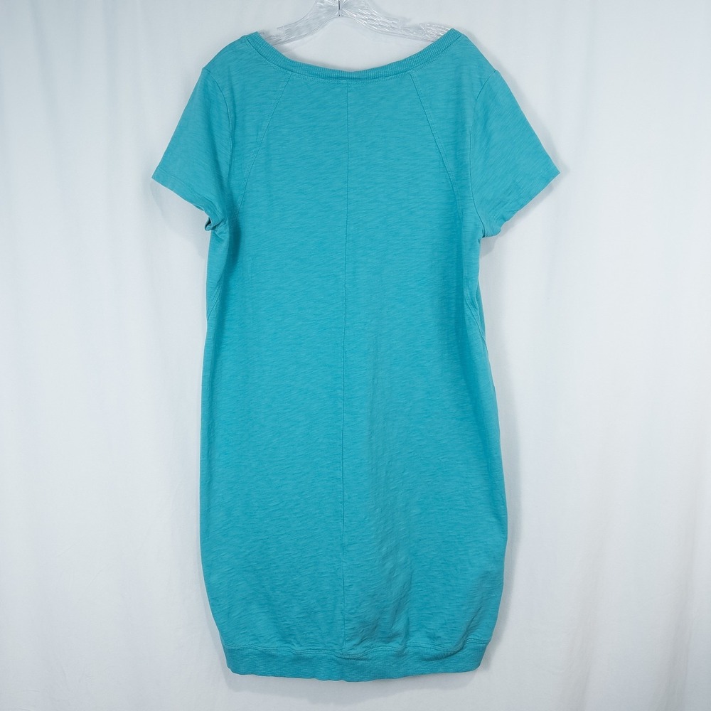 J Jill Cotton Slub Knit Ribbed T Shirt Dress Large Casual Coastal Beach Lounge - Picture 2 of 12